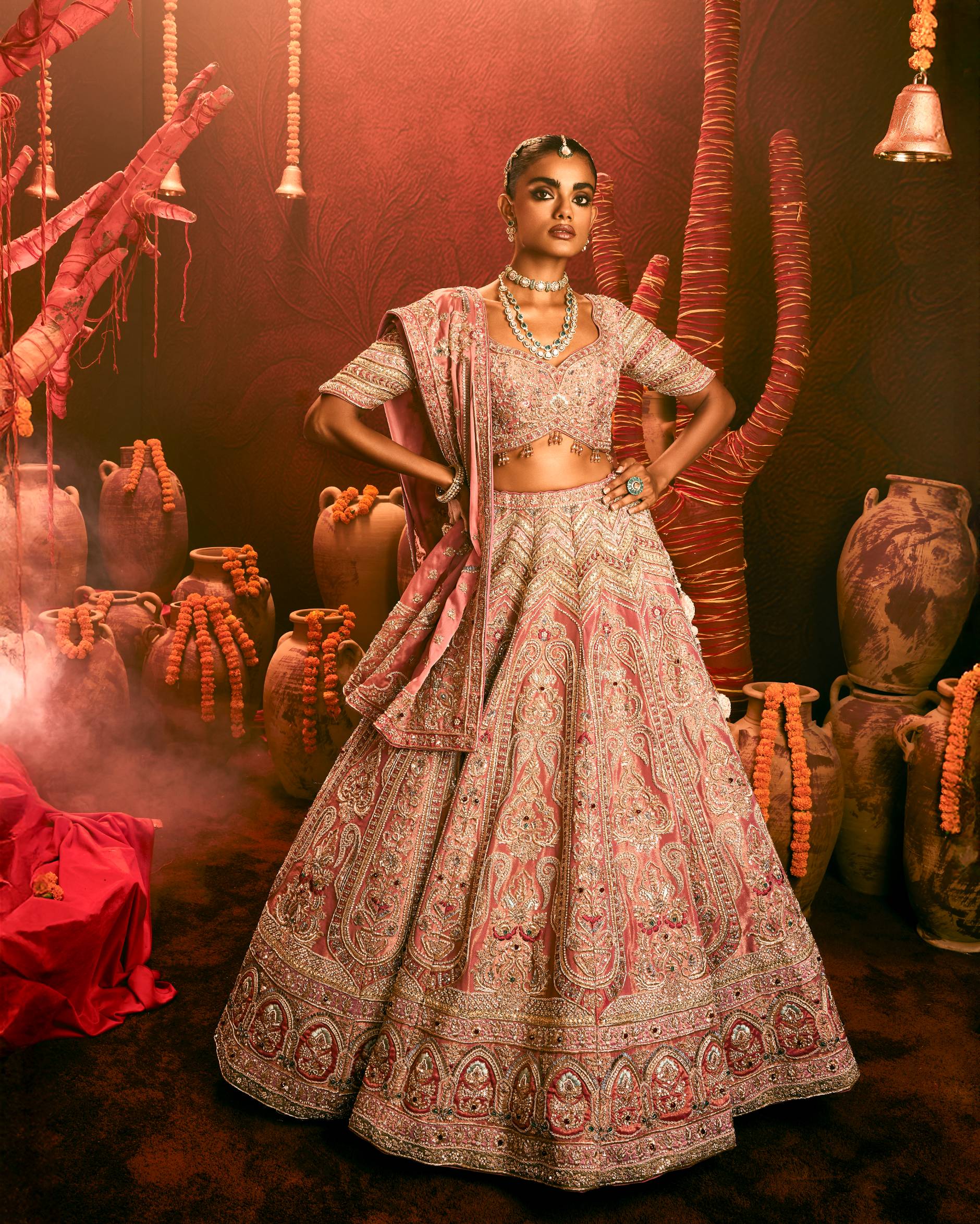 Blush Pink Zardozi Lehenga